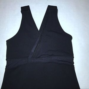 Lululemon black deep v neck tank mesh back